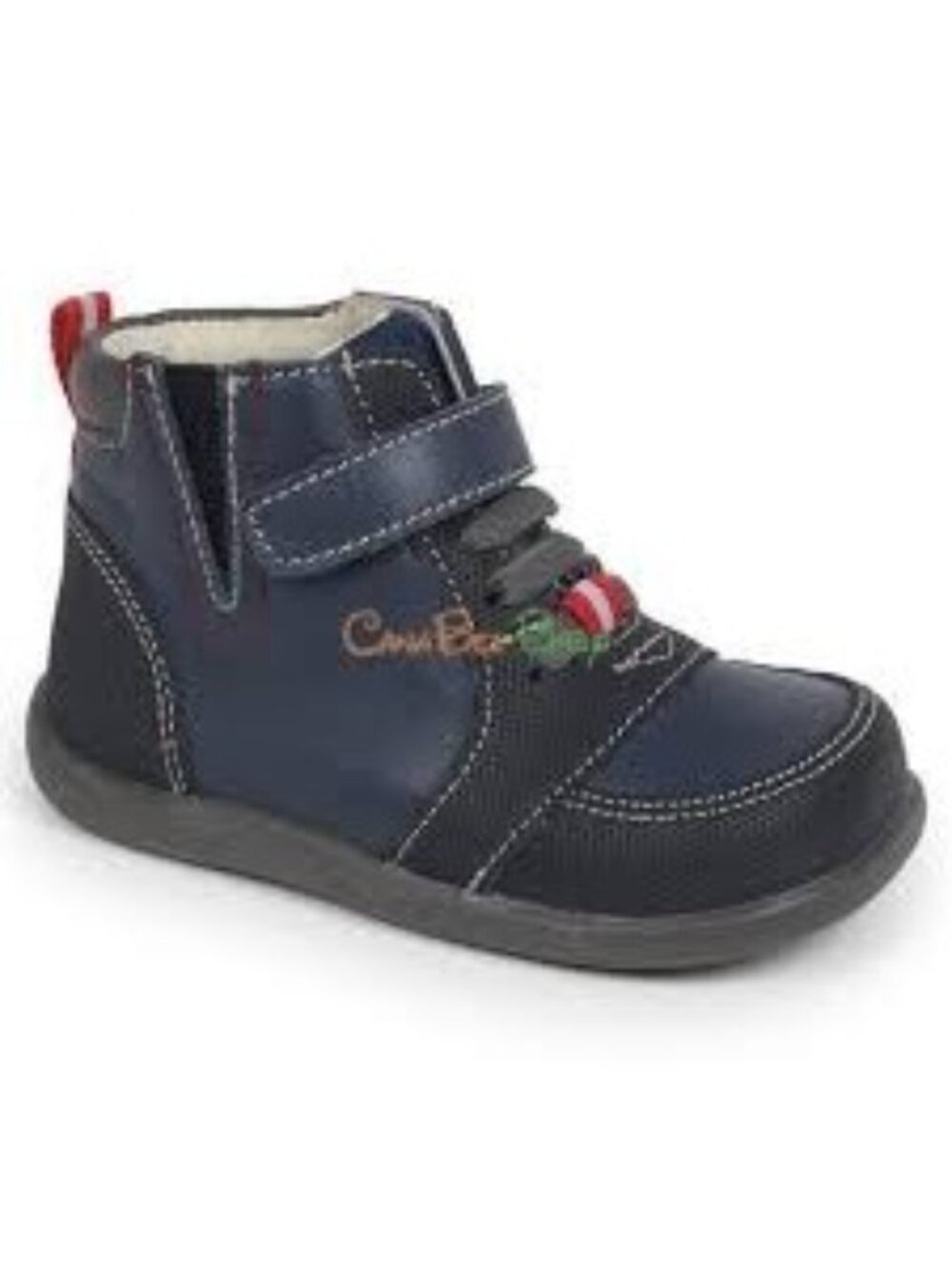 See Kai Run Ian Blue Leather Booties, size 8.5